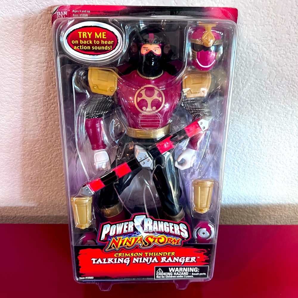 NEW Bandai Power Rangers Ninja Storm 12" CRIMSON THUNDER Talking Ninja Ranger